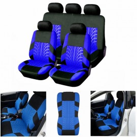 Universal 9PCS Full Set  Auto Seat Covers Tyre Track Embossed Car Seat Cover For Car Truck SUV Van 4 Colors Durable Polyester Material