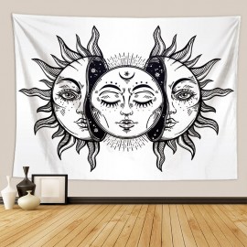 Wall Hanging Moon And Sun Mandala Tapestry Bohemian Bedspread Decoration