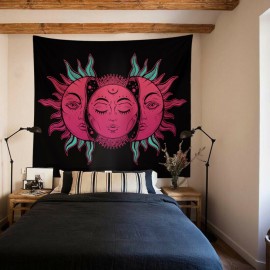 Wall Hanging Moon And Sun Mandala Tapestry Bohemian Bedspread Decoration