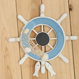 Wood Boat Ship Wheel Rudder Nautical Decoration Beach Home Wall Hanging Decorations