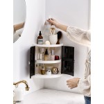 Multifunction 2/3 Tier Corner Storage Organizer Rack Holder Plastic Wall Mounted Shelving Kitchen Bathroom