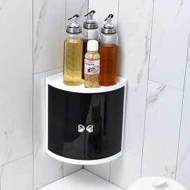 Multifunction 2/3 Tier Corner Storage Organizer Rack Holder Plastic Wall Mounted Shelving Kitchen Bathroom