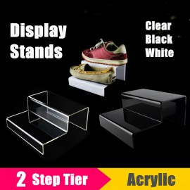 2 Tier Step Acrylic Display Riser Stand Jewellery Shoes Retail Counter Showcase